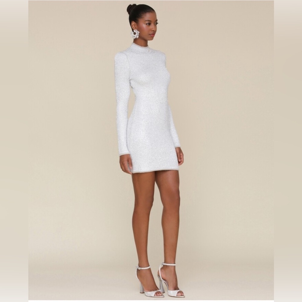 ❗️BUY NOW❗️ITEM WILL BE REMOVED SOON❗️Sparkling White Long Sleeve sweater Dress - Picture 6 of 8